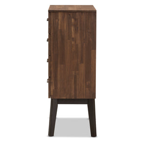 Baxton Studio Selena Mid-Century Modern Brown Wood 4-Drawer Chest Baxton Studio-Dresser-Minimal And Modern - 4
