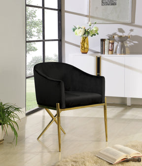Meridian Furniture Xavier Black Velvet Dining Chair
