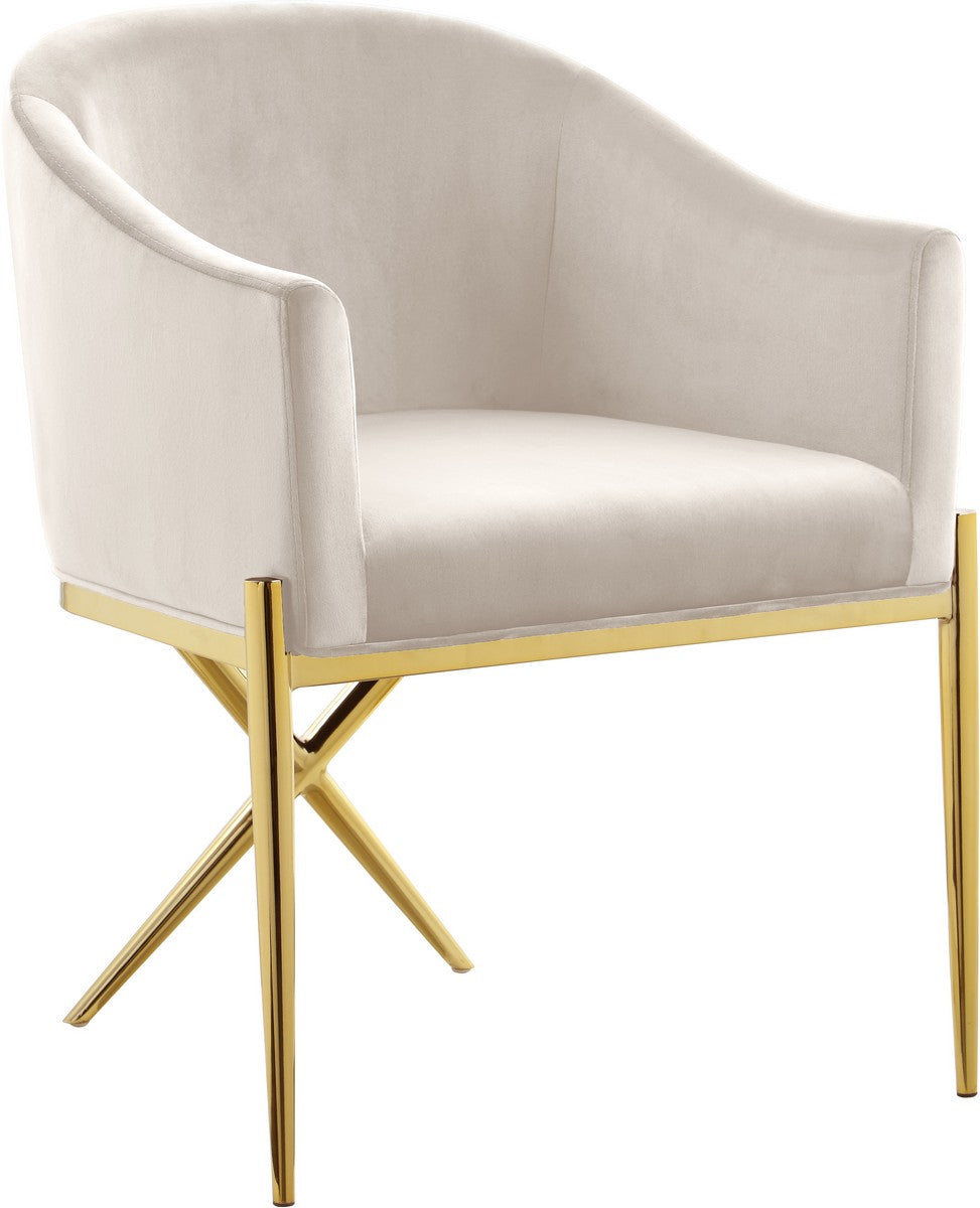Meridian Furniture Xavier Cream Velvet Dining Chair