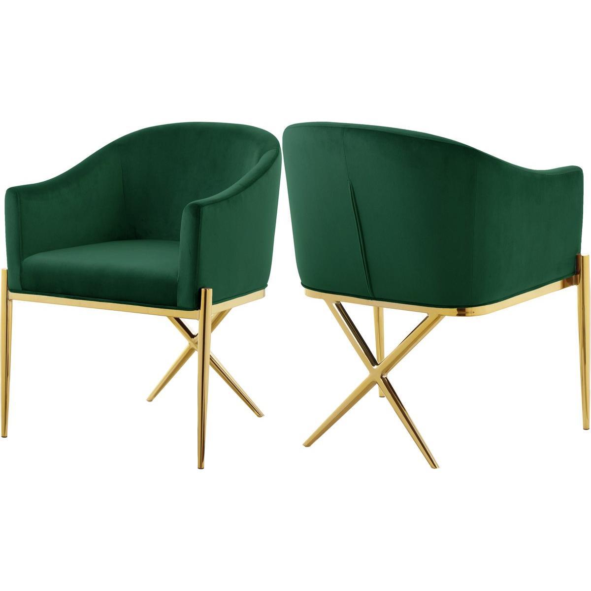 Meridian Furniture Xavier Green Velvet Dining ChairMeridian Furniture - Dining Chair - Minimal And Modern - 1