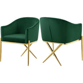 Meridian Furniture Xavier Green Velvet Dining ChairMeridian Furniture - Dining Chair - Minimal And Modern - 1
