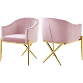 Meridian Furniture Xavier Pink Velvet Dining ChairMeridian Furniture - Dining Chair - Minimal And Modern - 1
