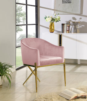 Meridian Furniture Xavier Pink Velvet Dining Chair