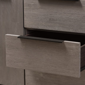 Baxton Studio Nash Rustic Platinum Wood 3-Drawer Sideboard Buffet