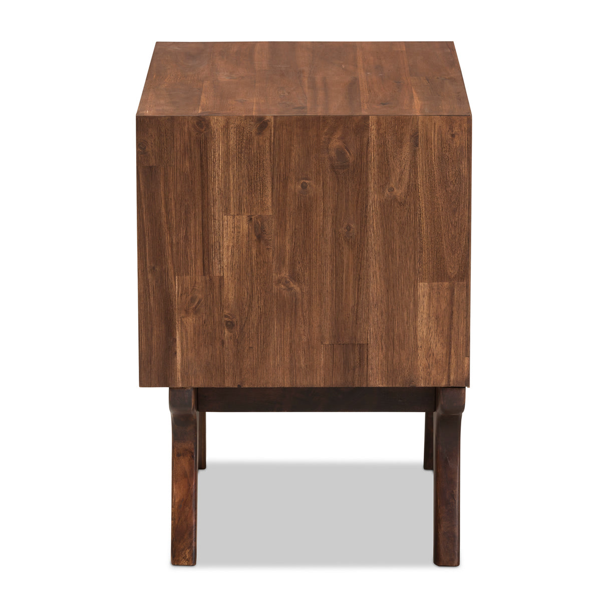 Baxton Studio Sierra Mid-Century Modern Brown Wood 2-Drawer Nightstand Baxton Studio-nightstands-Minimal And Modern - 4
