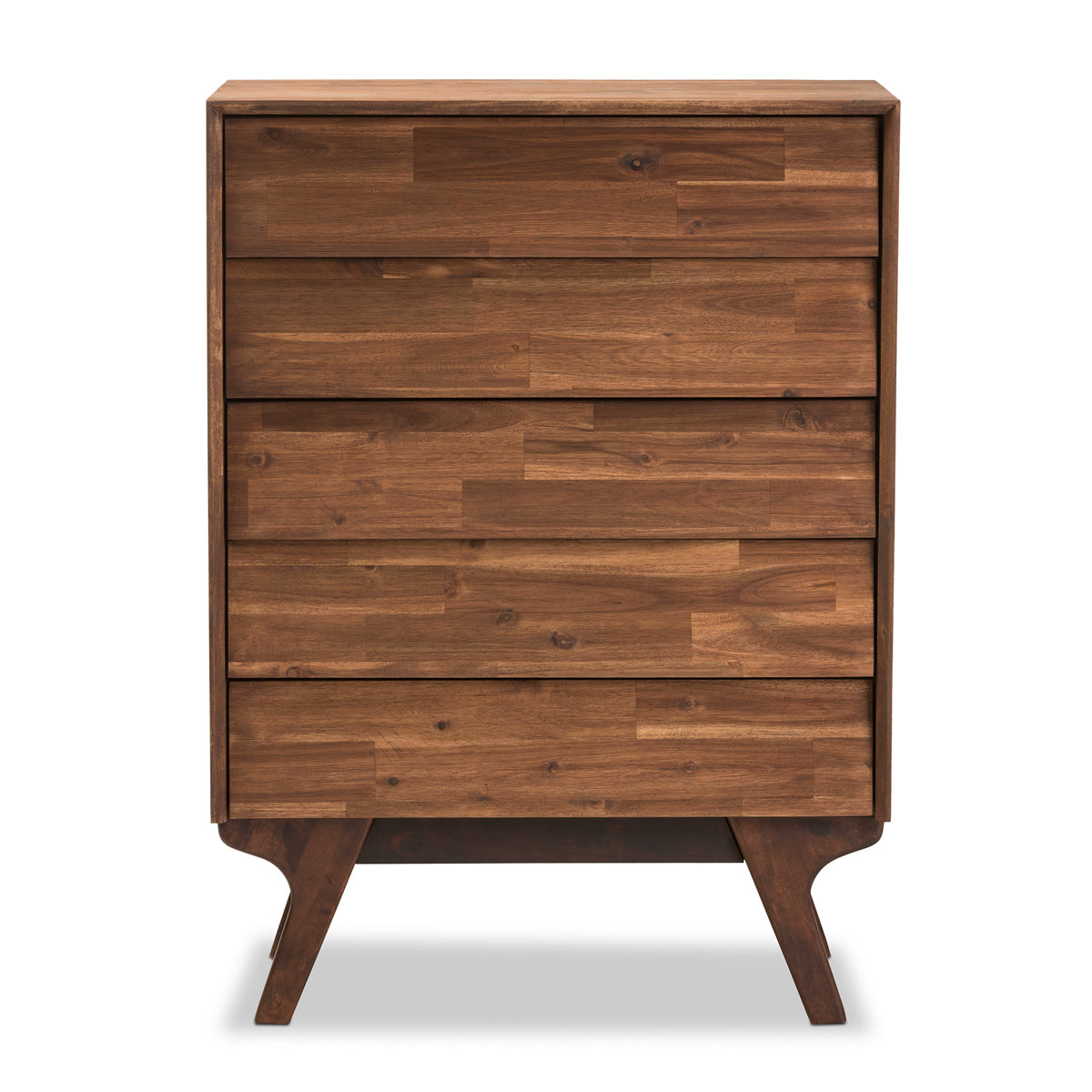 Baxton Studio Sierra Mid-Century Modern Brown Wood 5-Drawer Chest Baxton Studio-Dresser-Minimal And Modern - 3