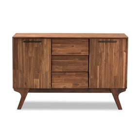 Baxton Studio Sierra Mid-Century Modern Brown Wood 3-Drawer Sideboard Baxton Studio-0-Minimal And Modern - 3