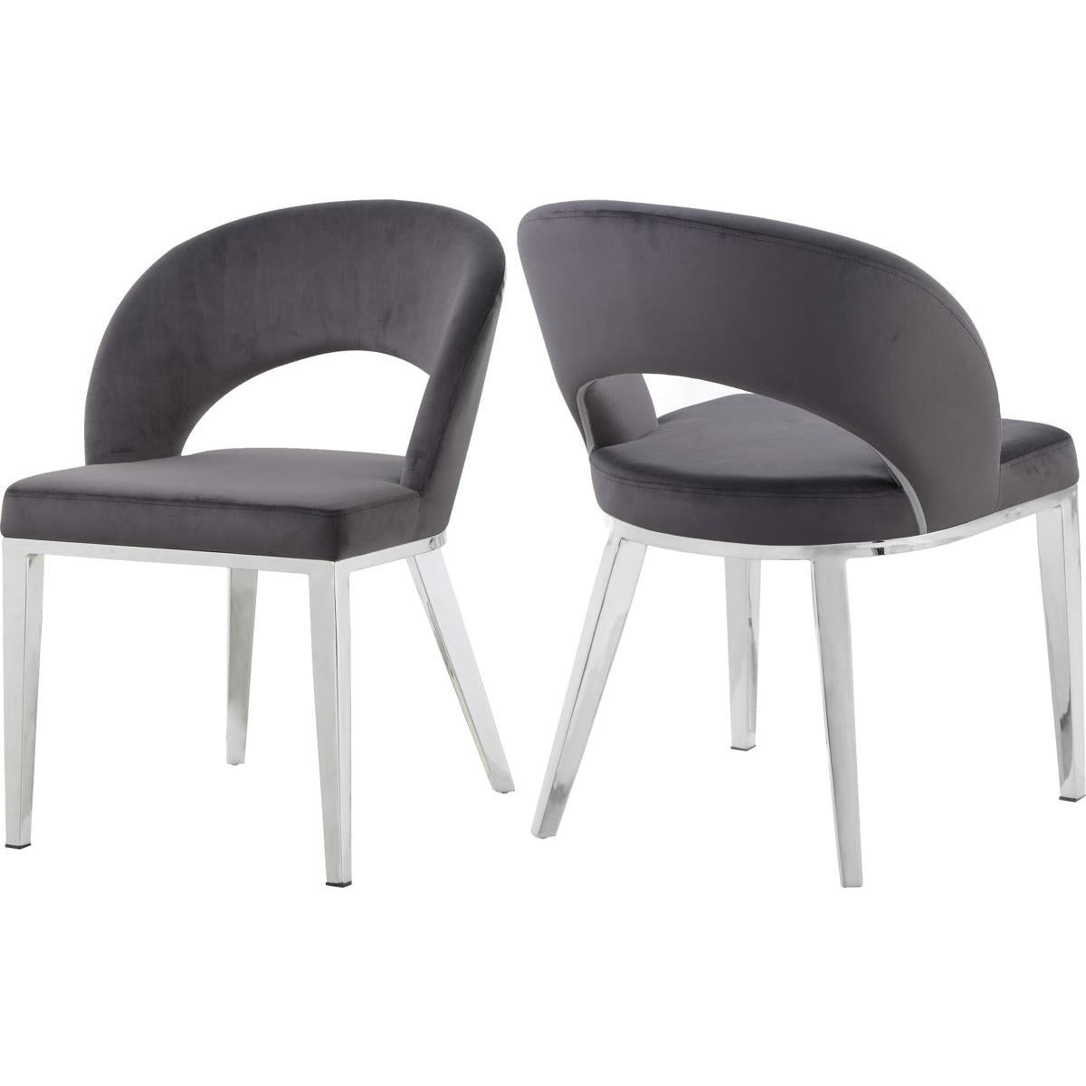 Meridian Furniture Roberto Grey Velvet Dining ChairMeridian Furniture - Dining Chair - Minimal And Modern - 1