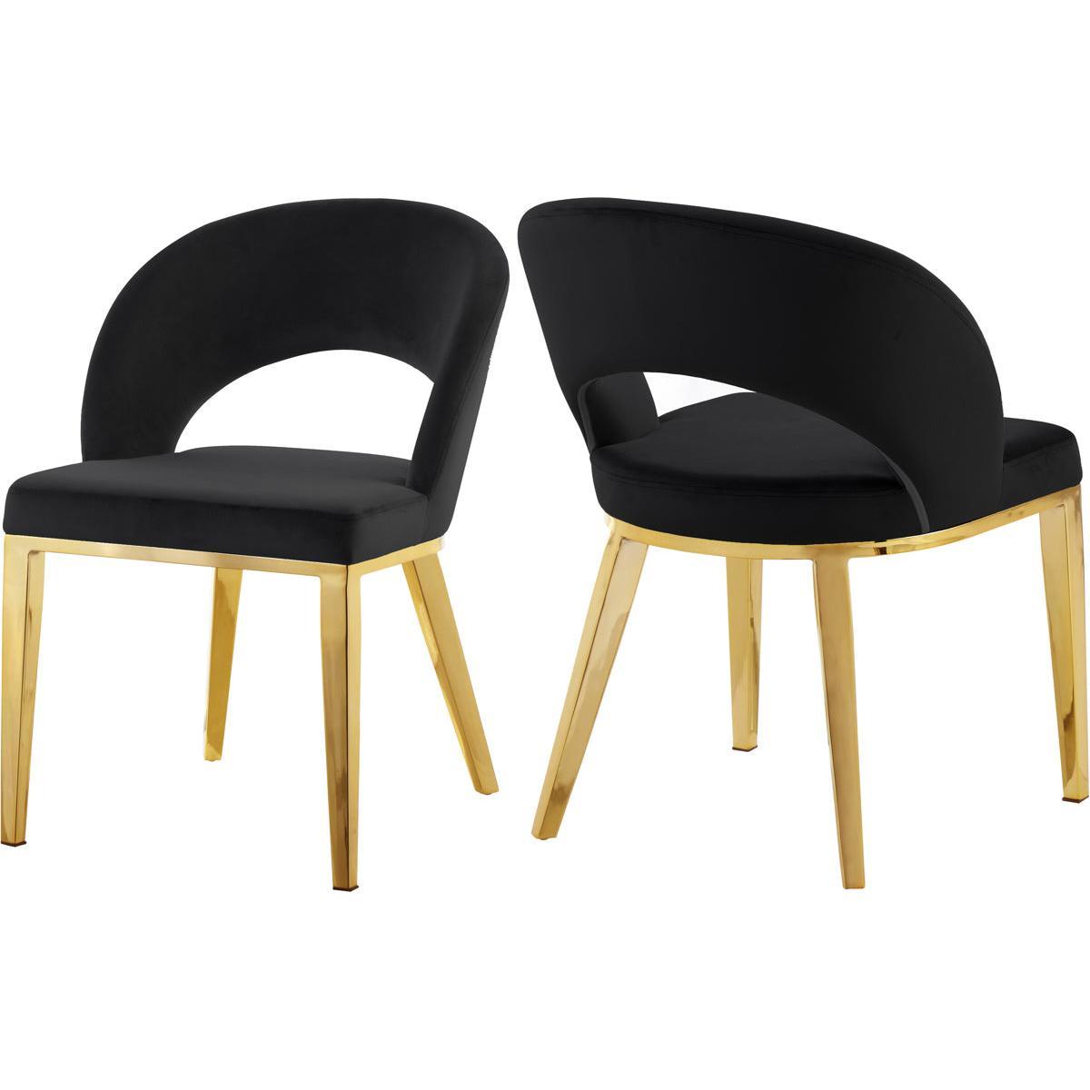 Meridian Furniture Roberto Black Velvet Dining ChairMeridian Furniture - Dining Chair - Minimal And Modern - 1
