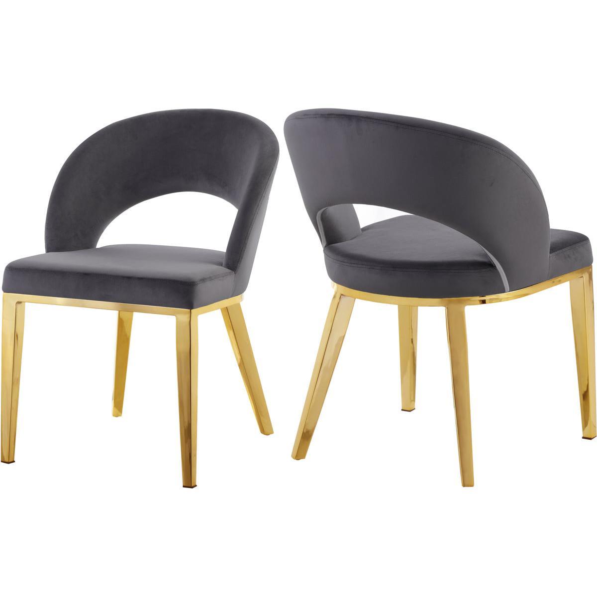 Meridian Furniture Roberto Grey Velvet Dining ChairMeridian Furniture - Dining Chair - Minimal And Modern - 1