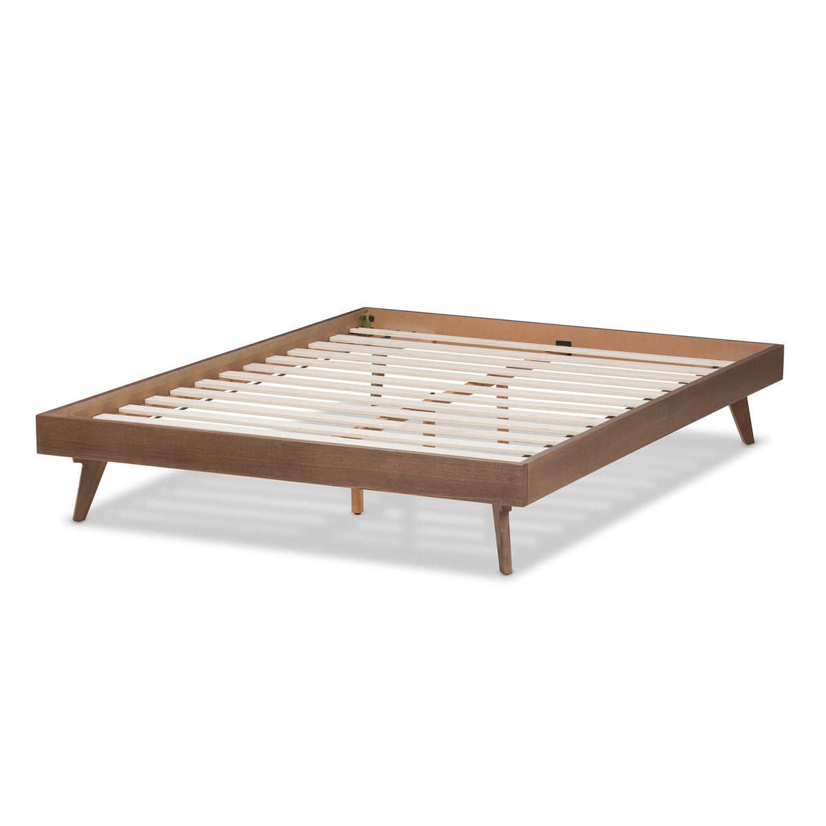 Baxton Studio Jacob Mid-Century Modern Walnut Brown Finished Solid Wood Full Size Bed Frame Baxton Studio-beds-Minimal And Modern - 3