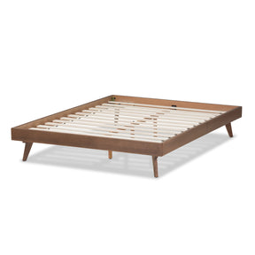 Baxton Studio Jacob Mid-Century Modern Walnut Brown Finished Solid Wood King Size Bed Frame Baxton Studio-beds-Minimal And Modern - 3