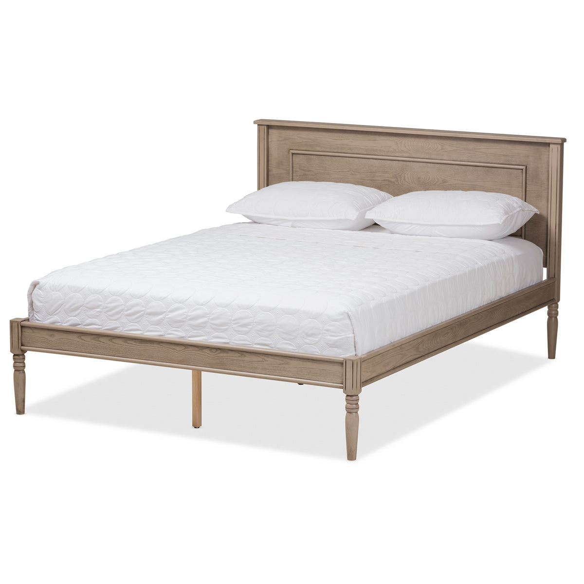 Baxton Studio Axton Modern and Contemporary Weathered Grey Finished Wood King Size Bed Baxton Studio-beds-Minimal And Modern - 1