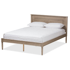 Baxton Studio Axton Modern and Contemporary Weathered Grey Finished Wood King Size Bed Baxton Studio-beds-Minimal And Modern - 1