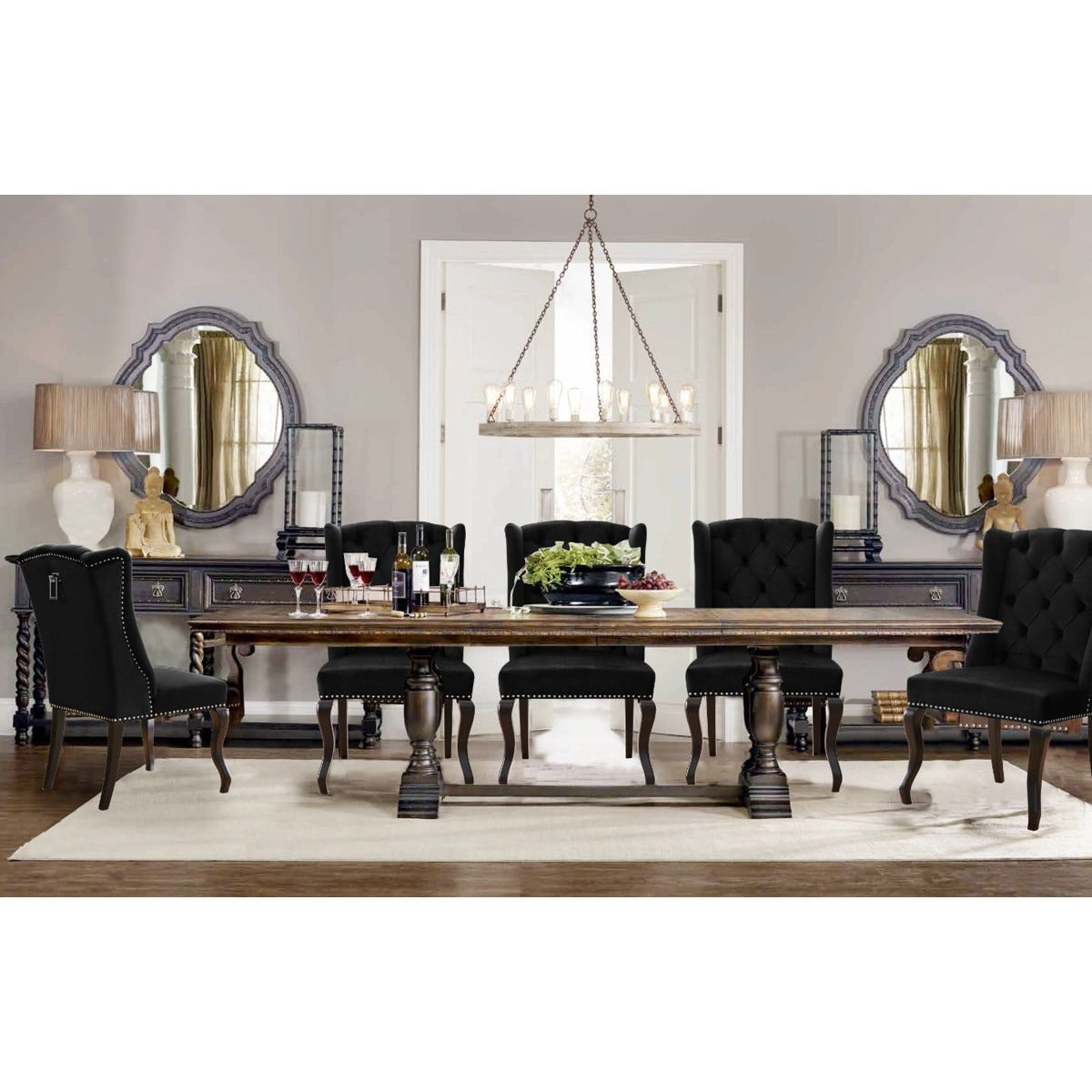 Meridian Furniture Suri Black Velvet Dining Chair-Minimal & Modern