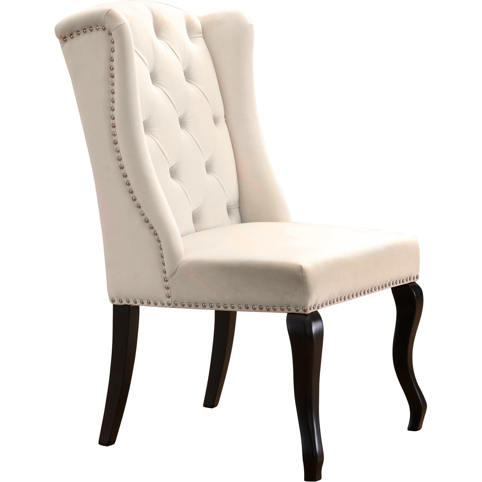 Meridian Furniture Suri Cream Velvet Dining Chair-Minimal & Modern