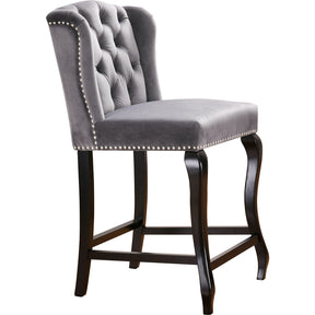 Meridian Furniture Suri Grey Velvet Stool-Minimal & Modern