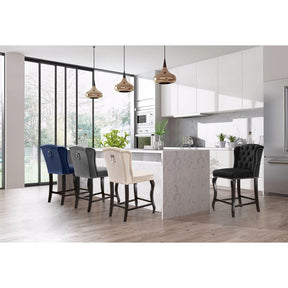 Meridian Furniture Suri Grey Velvet Stool-Minimal & Modern