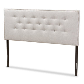 Baxton Studio Windsor Modern and Contemporary Greyish Beige Fabric Upholstered King Size Headboard Baxton Studio-Headboards-Minimal And Modern - 1