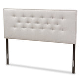 Baxton Studio Windsor Modern and Contemporary Greyish Beige Fabric Upholstered Full Size Headboard Baxton Studio-Headboards-Minimal And Modern - 1