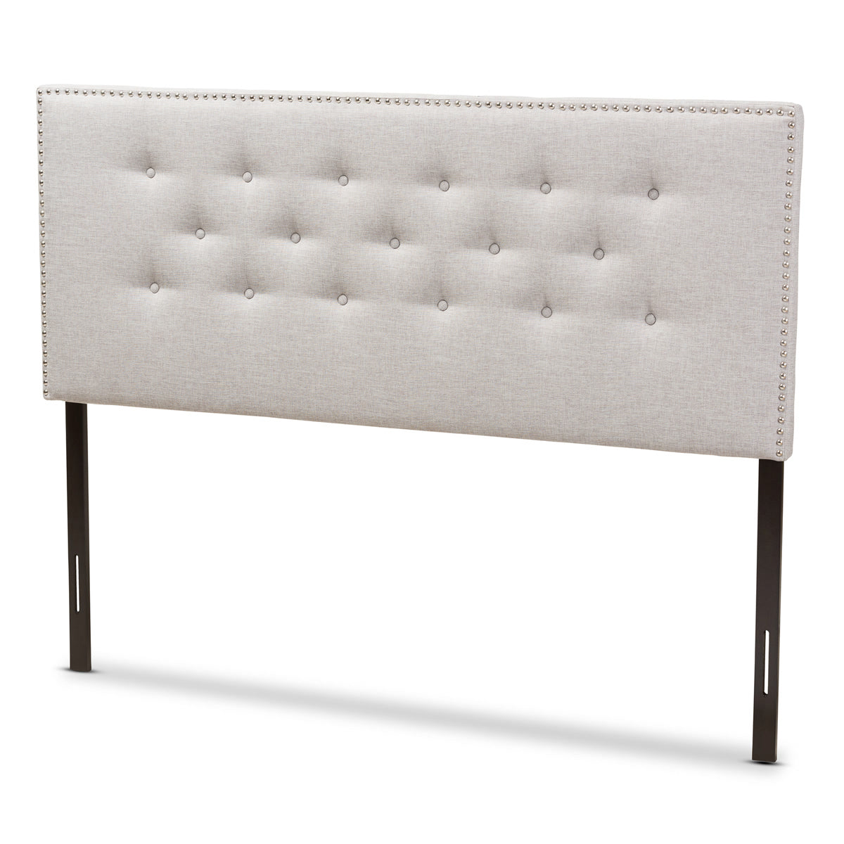 Baxton Studio Windsor Modern and Contemporary Greyish Beige Fabric Upholstered Queen Size Headboard Baxton Studio-Headboards-Minimal And Modern - 1