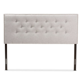 Baxton Studio Windsor Modern and Contemporary Greyish Beige Fabric Upholstered King Size Headboard Baxton Studio-Headboards-Minimal And Modern - 2
