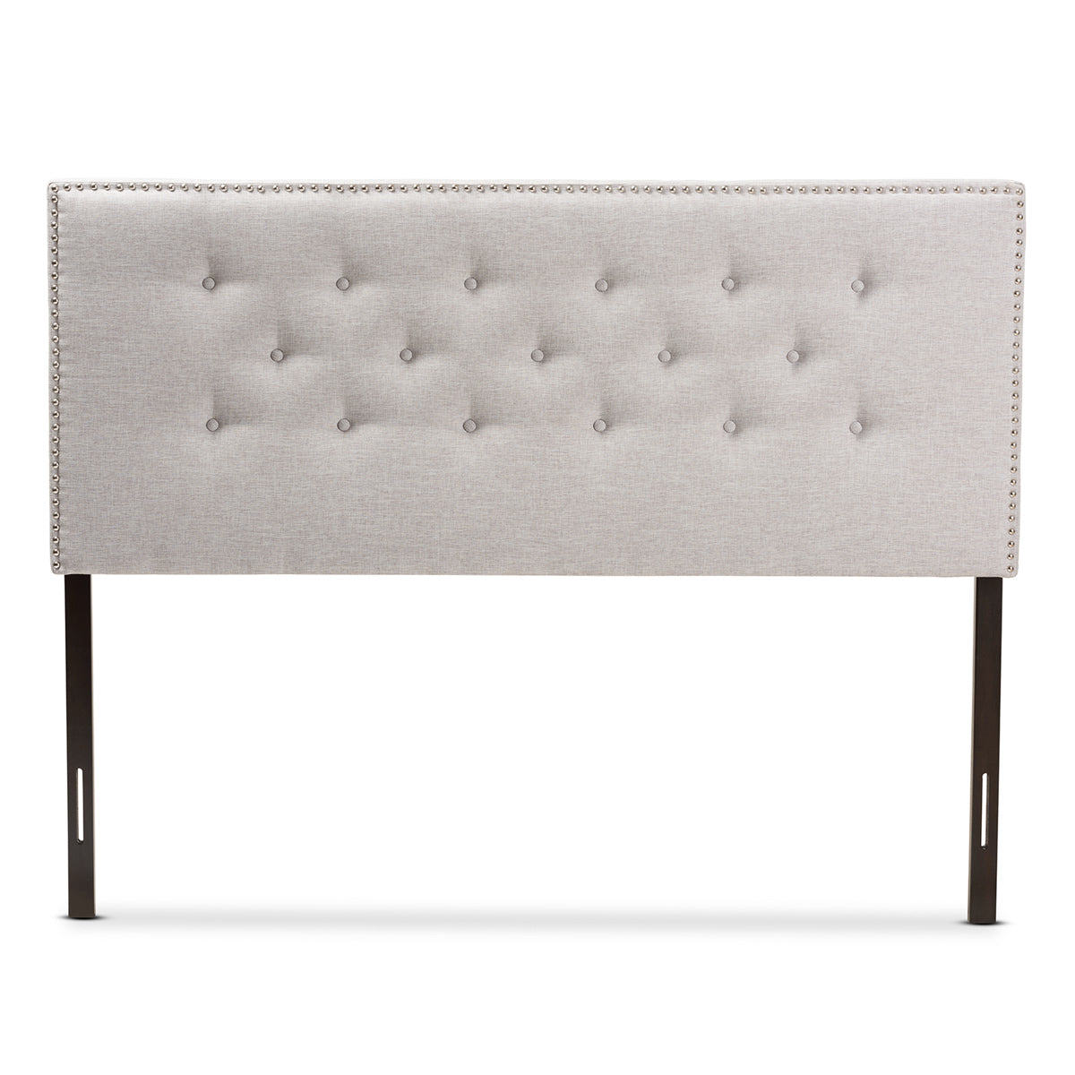 Baxton Studio Windsor Modern and Contemporary Greyish Beige Fabric Upholstered Queen Size Headboard Baxton Studio-Headboards-Minimal And Modern - 2
