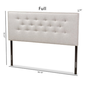 Baxton Studio Windsor Modern and Contemporary Greyish Beige Fabric Upholstered Full Size Headboard Baxton Studio-Headboards-Minimal And Modern - 6