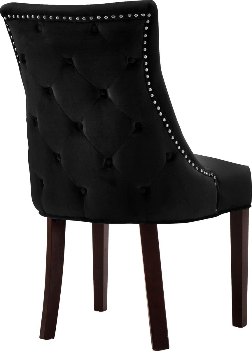 Meridian Furniture Hannah Black Velvet Dining Chair - Set of 2