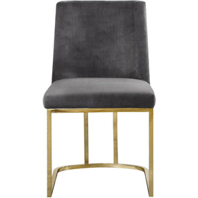 Meridian Furniture Heidi Grey Velvet Dining Chair-Minimal & Modern