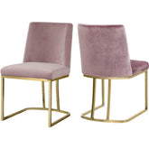 Meridian Furniture Heidi Pink Velvet Dining ChairMeridian Furniture - Dining Chair - Minimal And Modern - 1