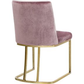 Meridian Furniture Heidi Pink Velvet Dining Chair-Minimal & Modern
