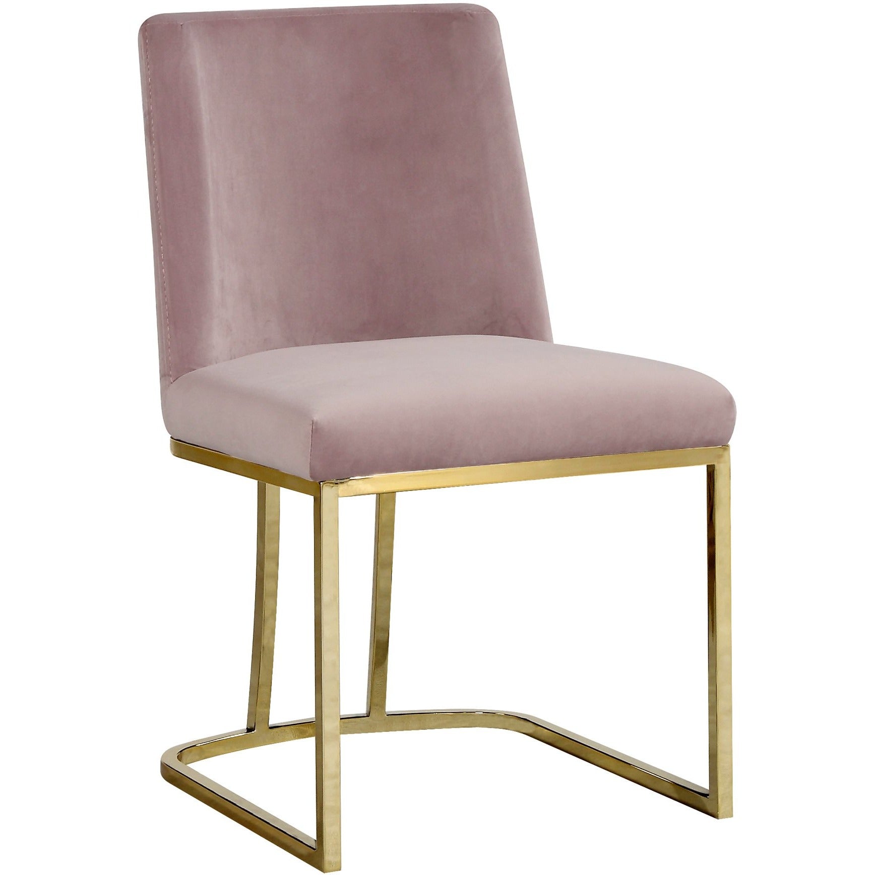 Meridian Furniture Heidi Pink Velvet Dining Chair-Minimal & Modern