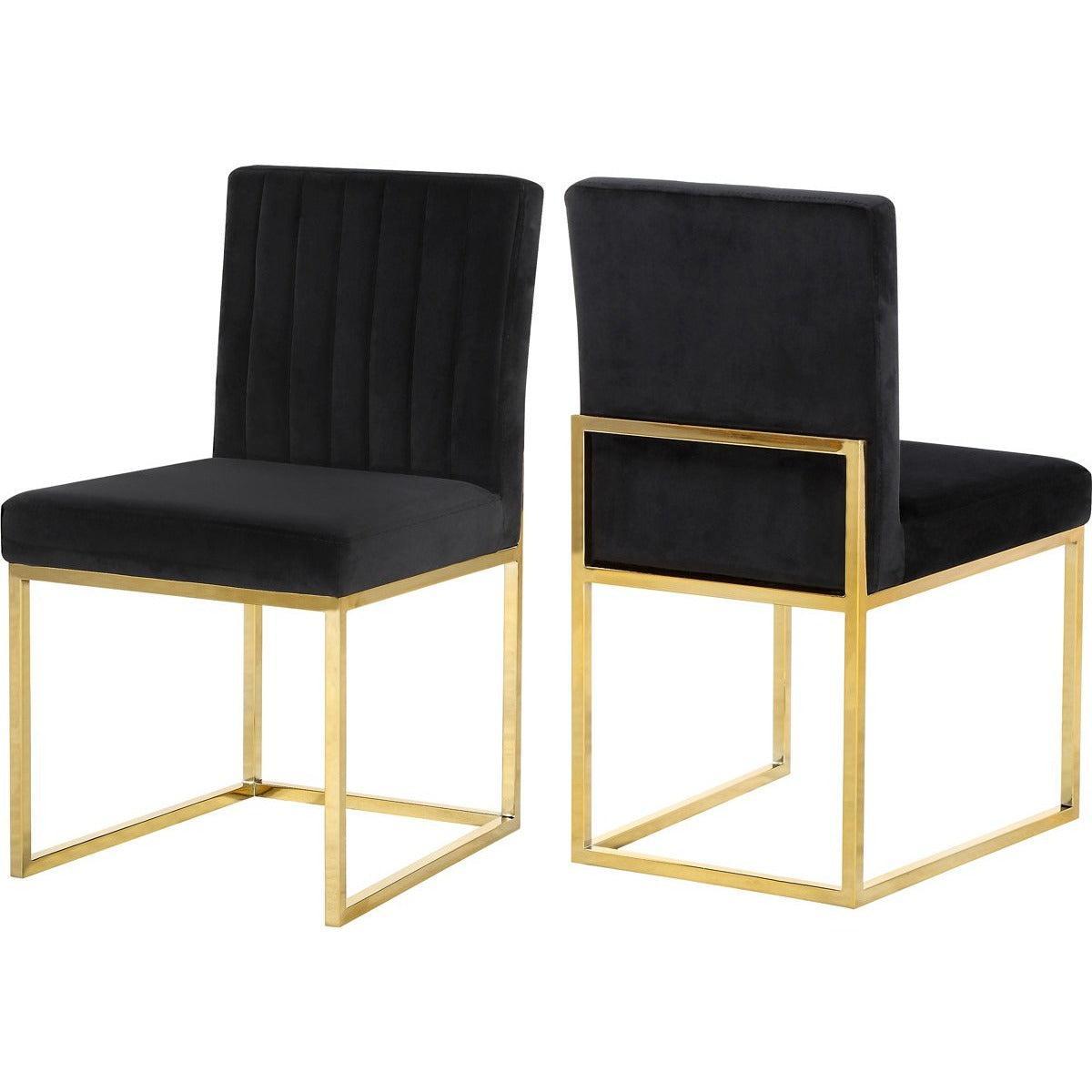 Meridian Furniture Giselle Black Velvet Dining ChairMeridian Furniture - Dining Chair - Minimal And Modern - 1