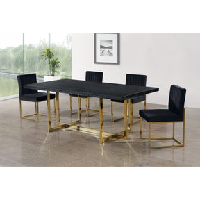 Meridian Furniture Giselle Black Velvet Dining Chair-Minimal & Modern