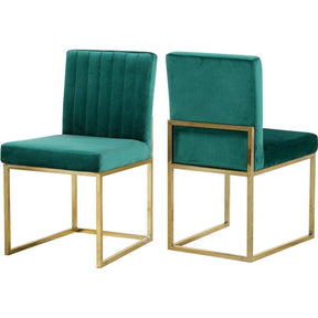 Meridian Furniture Giselle Green Velvet Dining ChairMeridian Furniture - Dining Chair - Minimal And Modern - 1
