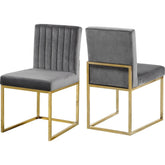 Meridian Furniture Giselle Grey Velvet Dining ChairMeridian Furniture - Dining Chair - Minimal And Modern - 1