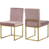 Meridian Furniture Giselle Pink Velvet Dining ChairMeridian Furniture - Dining Chair - Minimal And Modern - 1