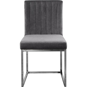Meridian Furniture Giselle Grey Velvet Dining Chair-Minimal & Modern