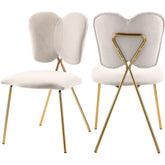 Meridian Furniture Angel Cream Velvet Dining ChairMeridian Furniture - Dining Chair - Minimal And Modern - 1