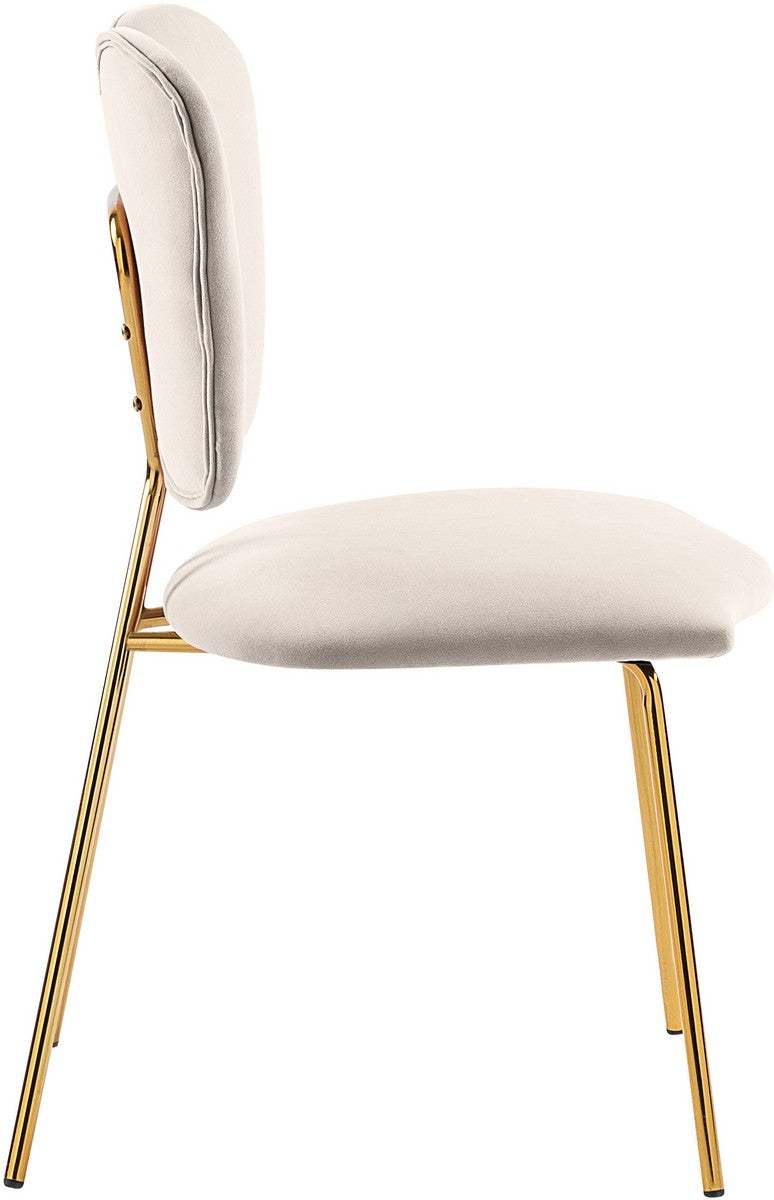 Meridian Furniture Angel Cream Velvet Dining Chair - Set of 2
