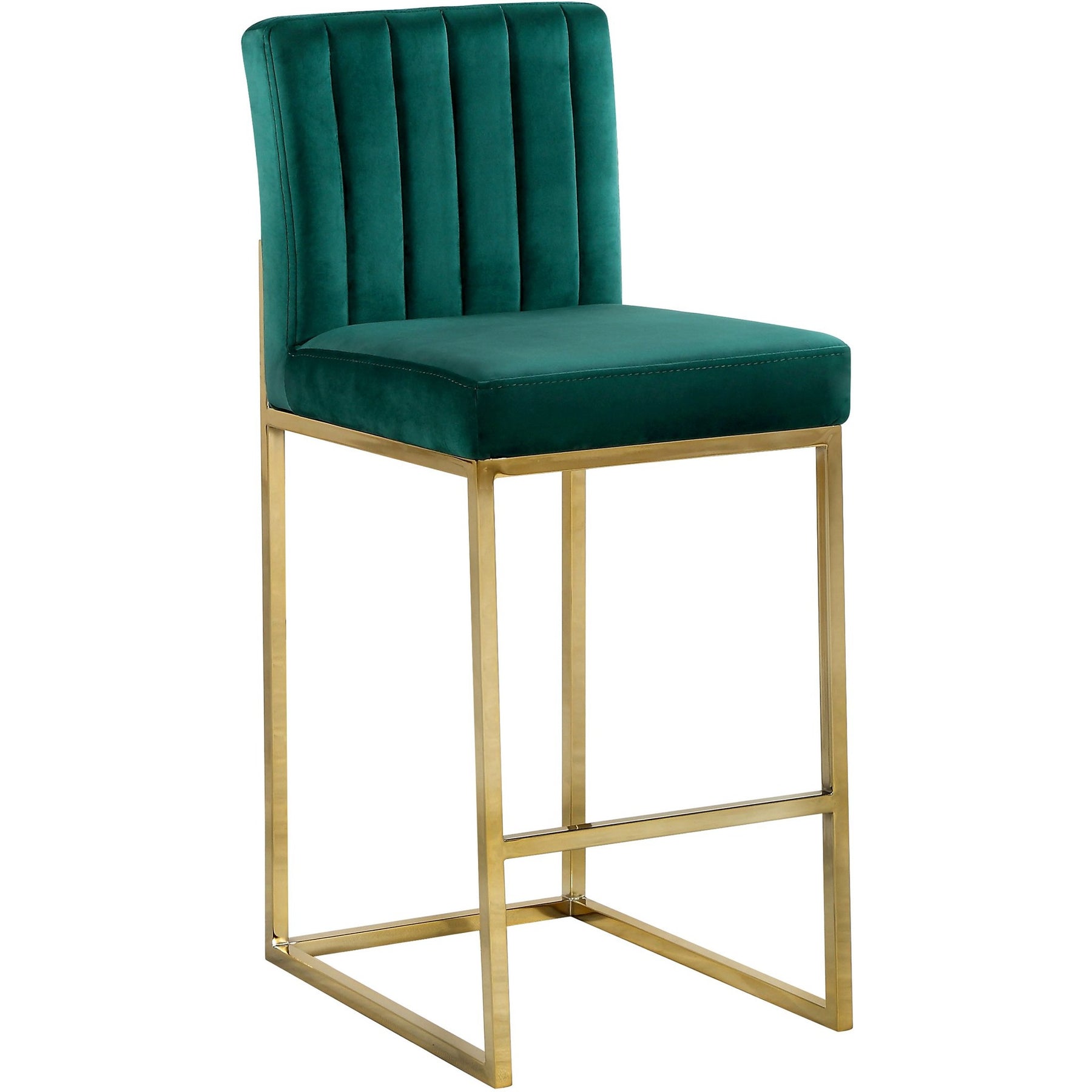 Meridian Furniture Giselle Green Velvet Stool-Minimal & Modern