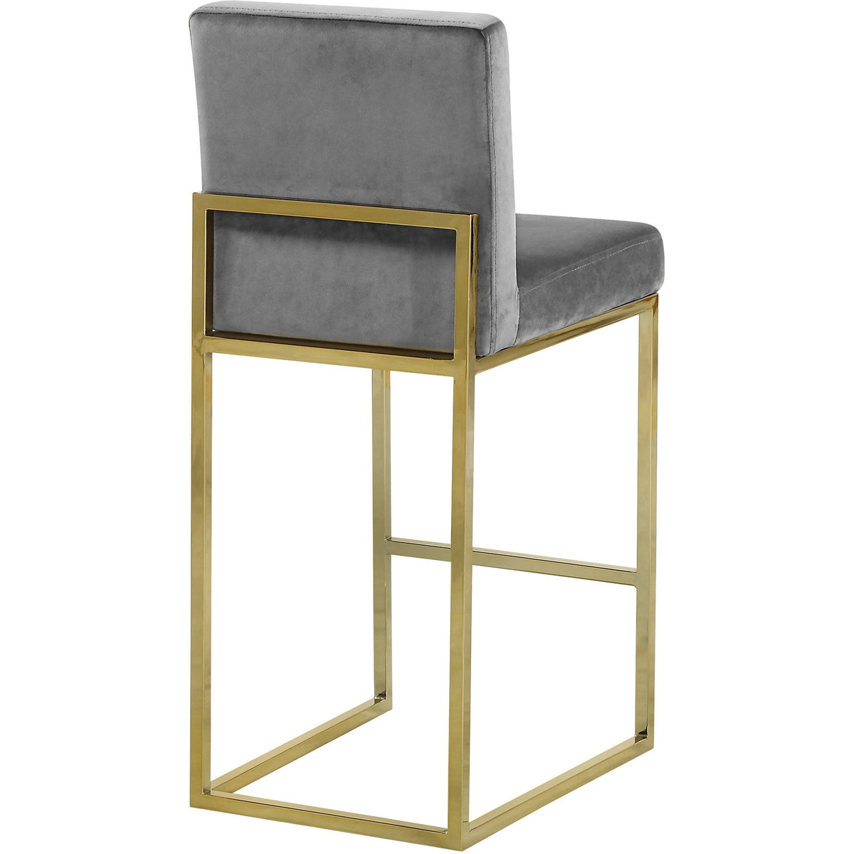 Meridian Furniture Giselle Grey Velvet Stool-Minimal & Modern