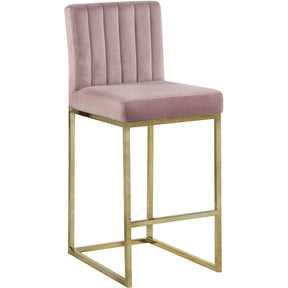 Meridian Furniture Giselle Pink Velvet Stool-Minimal & Modern