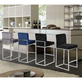 Meridian Furniture Giselle Black Velvet Stool-Minimal & Modern