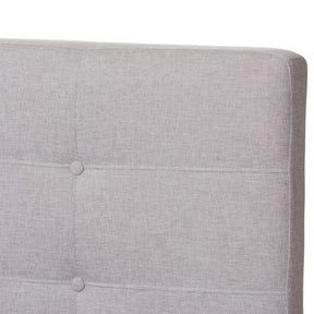 Baxton Studio Valencia Mid-Century Modern Greyish Beige Fabric Full Size Platform Bed Baxton Studio-beds-Minimal And Modern - 5