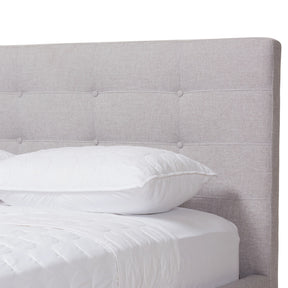 Baxton Studio Valencia Mid-Century Modern Greyish Beige Fabric King Size Platform Bed Baxton Studio-beds-Minimal And Modern - 6