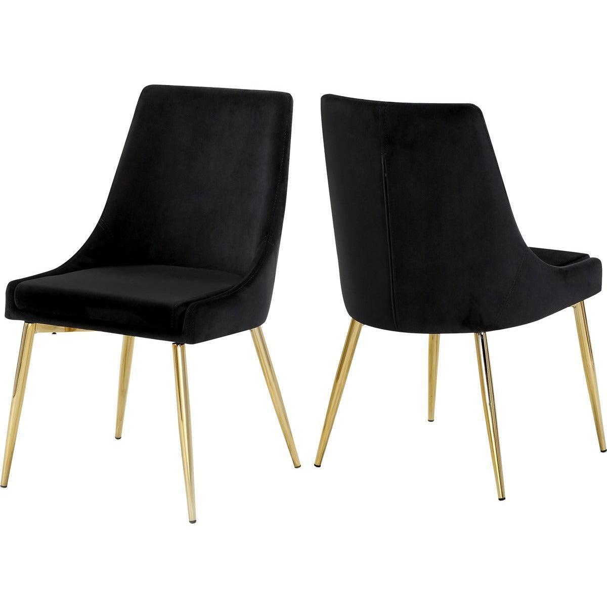 Meridian Furniture Karina Black Velvet Dining ChairMeridian Furniture - Dining Chair - Minimal And Modern - 1