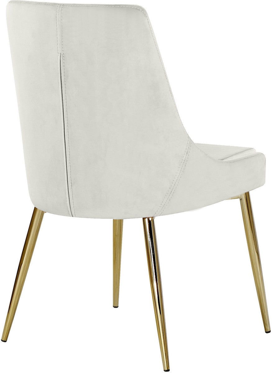 Meridian Furniture Karina Cream Velvet Dining Chair - Set of 2