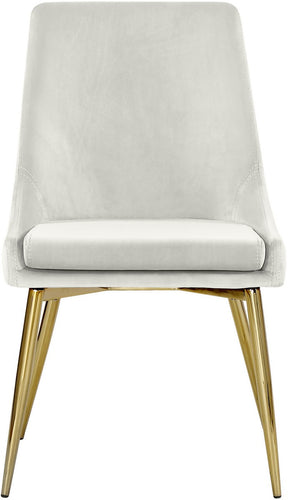 Meridian Furniture Karina Cream Velvet Dining Chair - Set of 2
